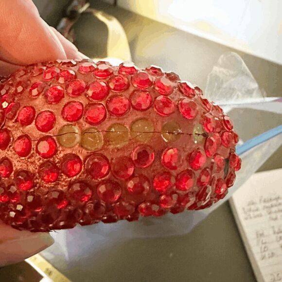 Set of 6 Bejeweled Apple Napkin Rings Kitchen Table Decor Beaded Summer Fall - Picture 10 of 10